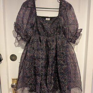 In Loom Black Floral Party Dress